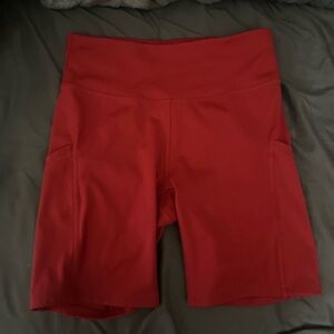 Women's Red High-Waisted Shorts